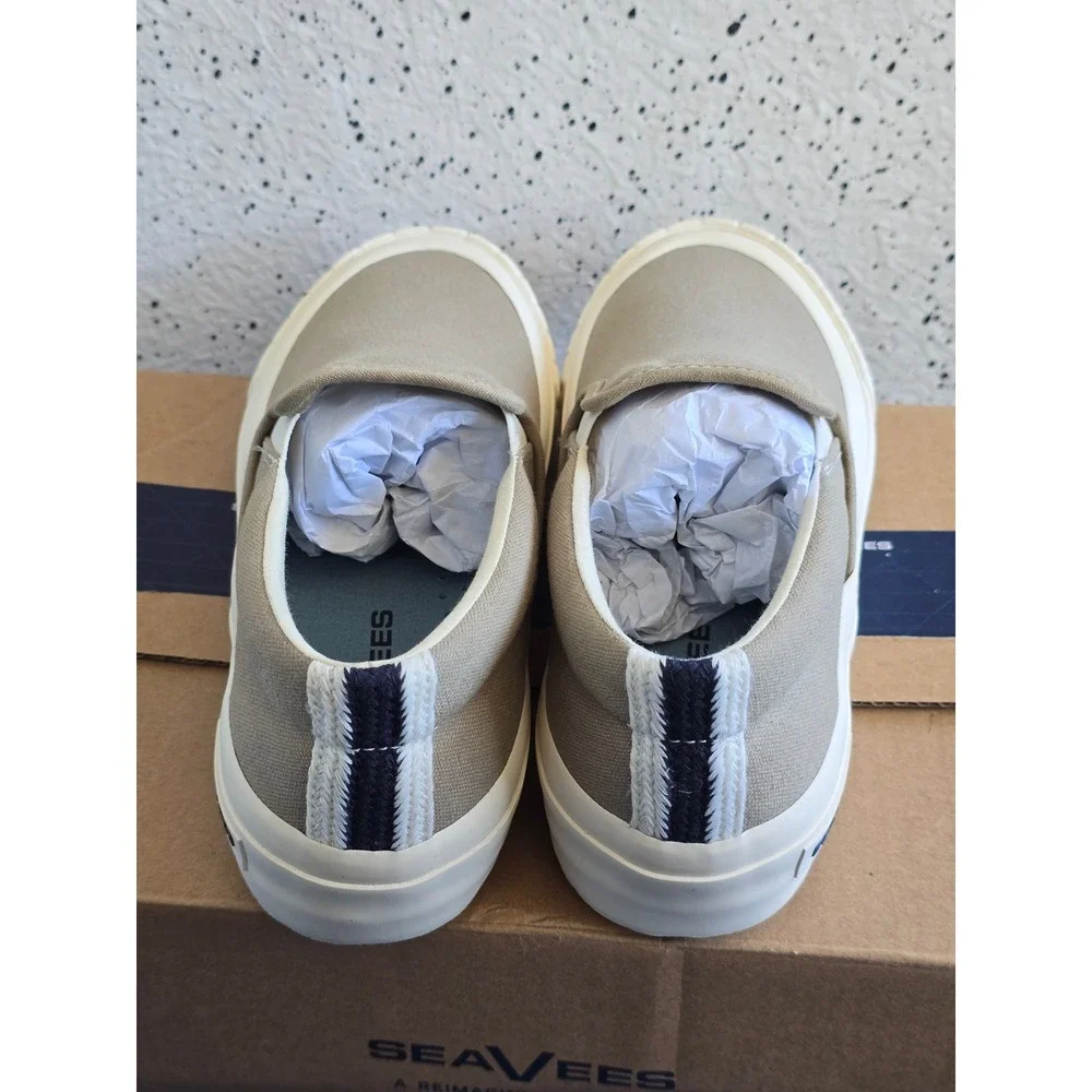 SeaVees Fairfax Lug‎ Slip On Mens Stone Canvas Sneakers Shoes 7.5 02775-00